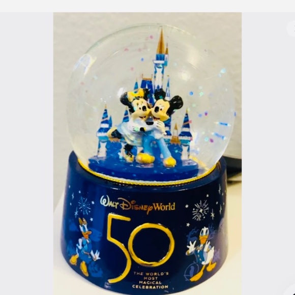 NWT Disney Parks WDW50th Anniversary Mickey Minnie Mini Water Snow Globe NWT - Picture 4 of 6